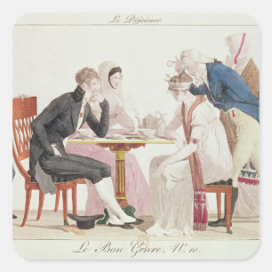 Das Frühstück von "Bon Genre" Quadratischer Aufkleber