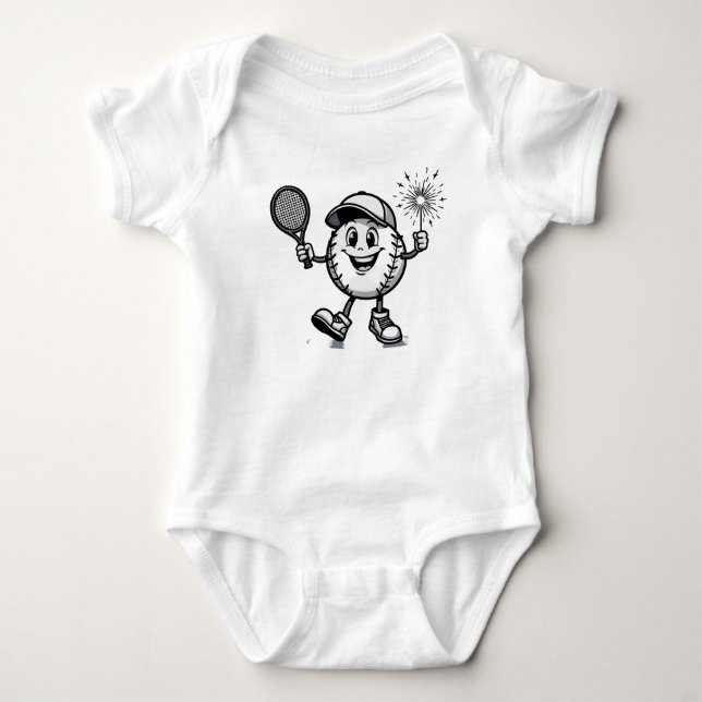 Das Fun Baseball-Zeichen Baby Strampler (Vorderseite)