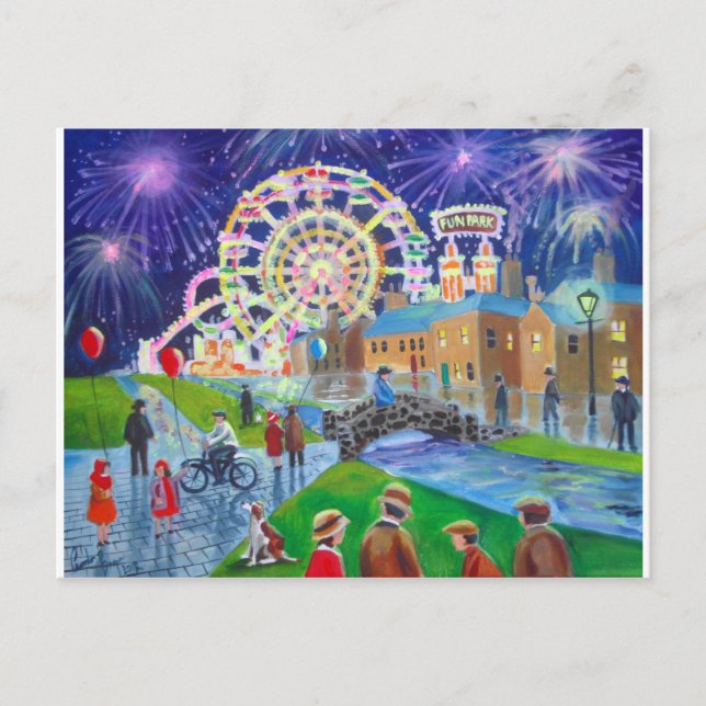 das FunFair Ölgemälde Gordon Bruce art Postkarte (Vorderseite)