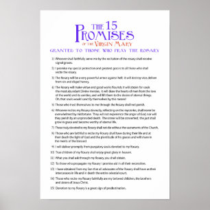 Das fünfzehn Rosary-Versprechen-Poster Poster