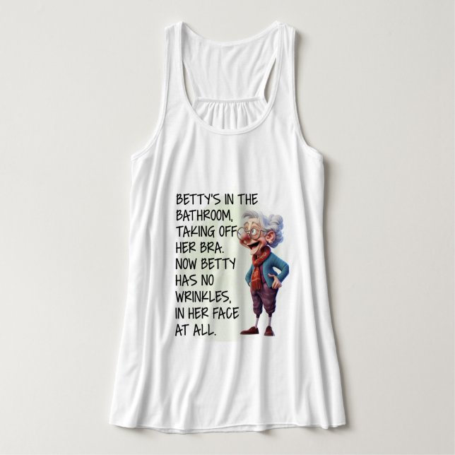 Das Funny Betty's im Badezimmer Tank Top (Design Vorderseite)
