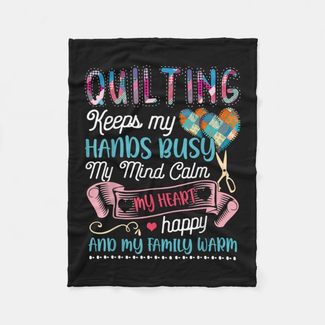 Das Funny Quilting Quilting Behalte mir die Hände  Fleecedecke (Vorderseite)