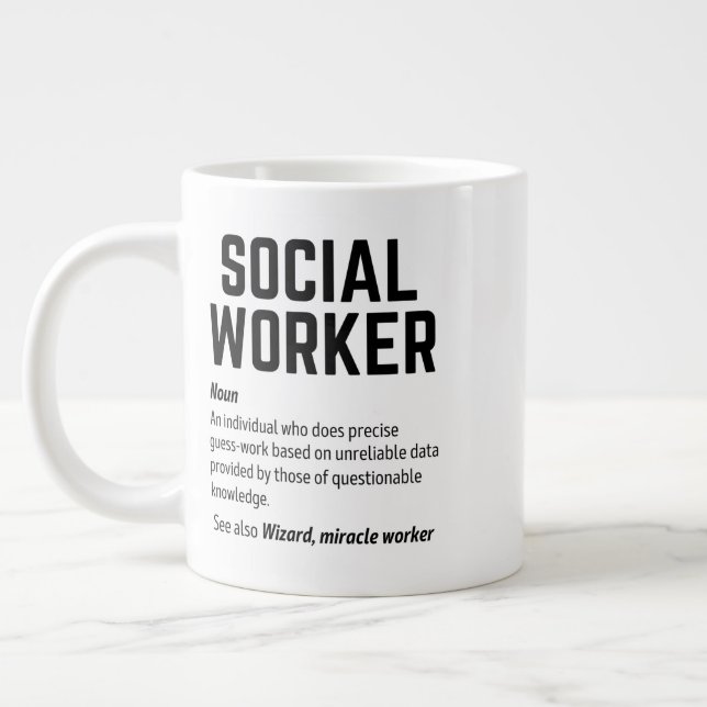 Das Funny Social Worker-Wörterbuch - Definition-Ka Jumbo-Tasse (Links)