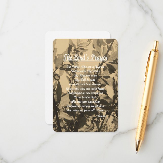 Das Fürstengebet Begleitkarte (Vorderseite/Rückseite Beispiel)