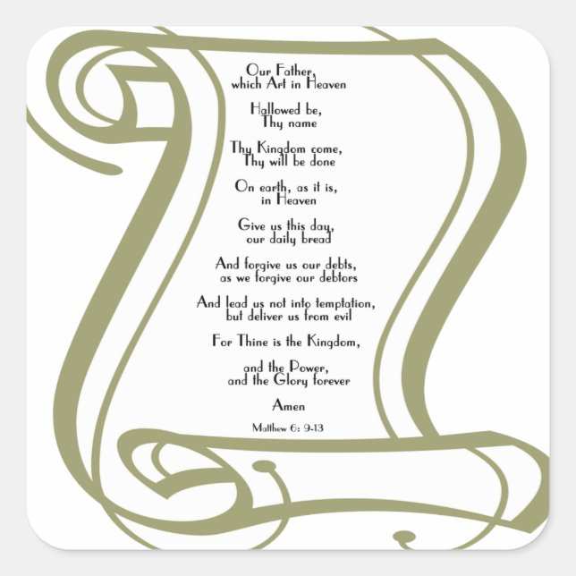 Das Fürstengebet Quadratischer Aufkleber (Vorderseite)