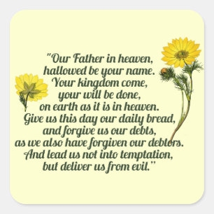 Das Fürstengebet Quadratischer Aufkleber