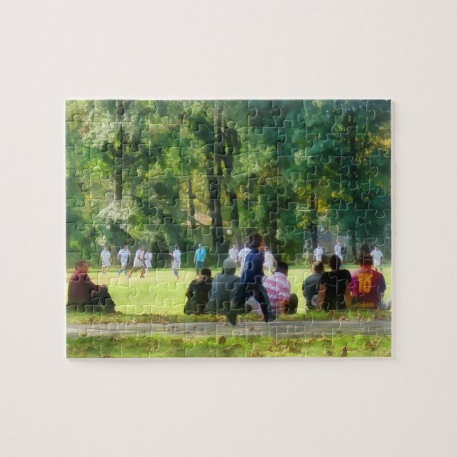 Das Fußballspiel sehen Puzzle (Horizontal)