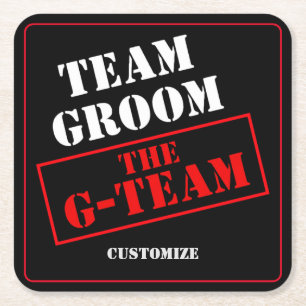 Das G-Team Team Groom Rechteckiger Pappuntersetzer