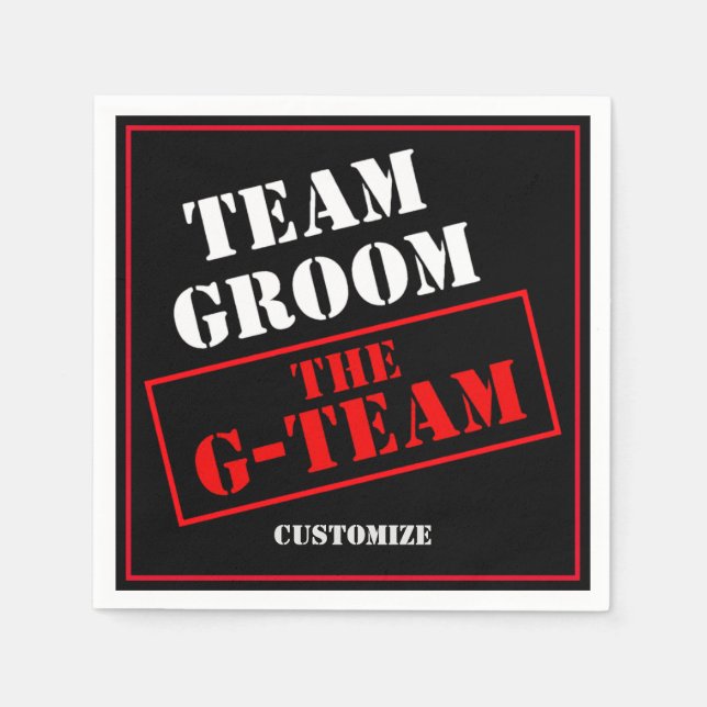 Das G-Team Team Groom Serviette (Vorderseite)