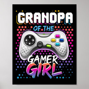 Das Gamer Girl Matching Video Game Birthday Gif Poster