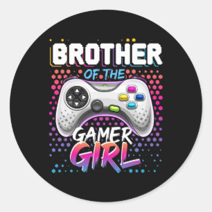 Das Gamer Girl Matching Video Game Birthday Gif Runder Aufkleber