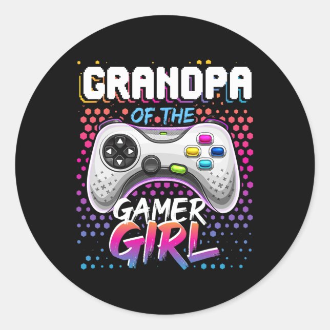 Das Gamer Girl Matching Video Game Birthday Gif Runder Aufkleber (Vorderseite)
