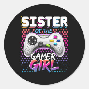 Das Gamer Girl Matching Video Game Birthday Gif Runder Aufkleber