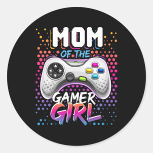 Das Gamer Girl Matching Video Game Birthday Gif Runder Aufkleber