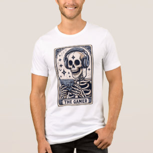 Das Gamer-Skelett-Tarotkarten-Shirt Tri-Blend Shirt