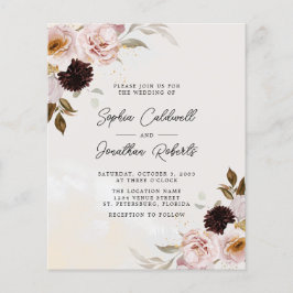 Das ganze Budget in einem Boho Blush Floral Wedite