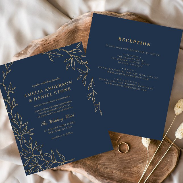 Das ganze Budget in einem Navy Blue Wedding Flyer (Von Creator hochgeladen)