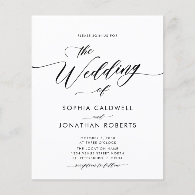 Das ganze Budget in einer einzigen kalligraphische (Vorderseite)