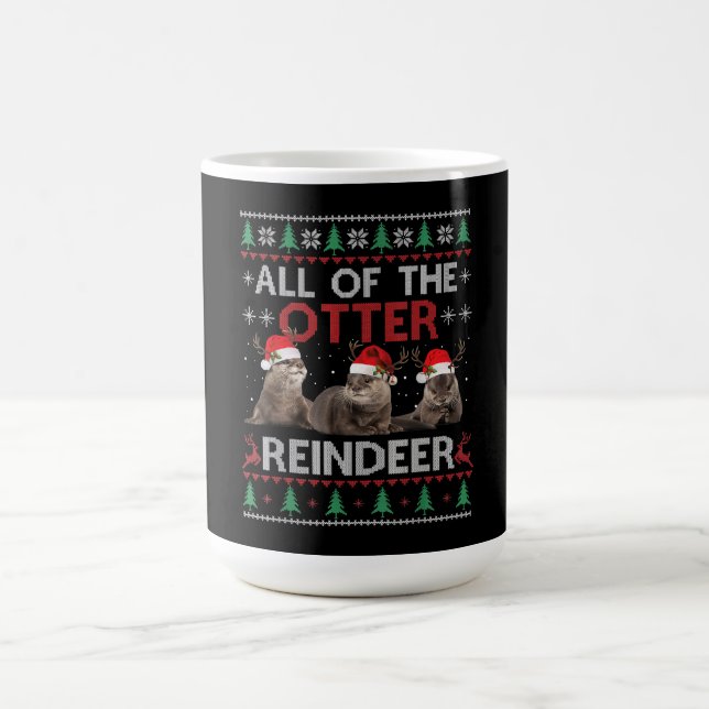 Das ganze Otter Rentier Weihnachtskraut Kaffeetasse (Mittel)
