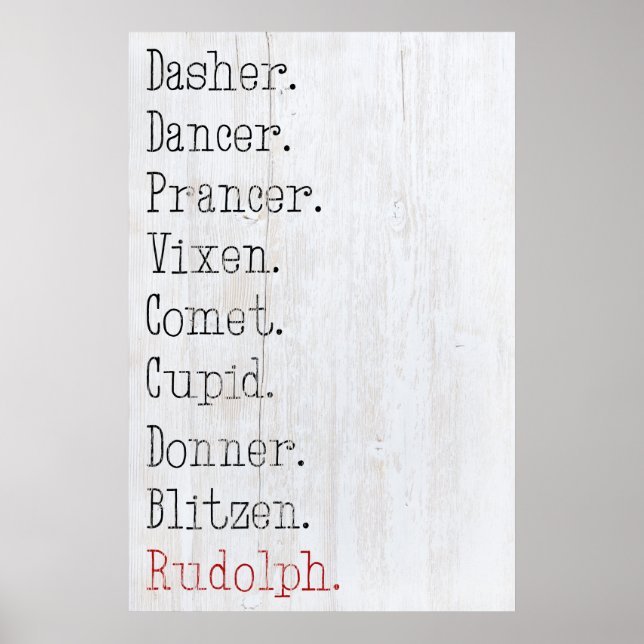 Das ganze Rentier des Weihnachtsmannes Poster (Vorne)