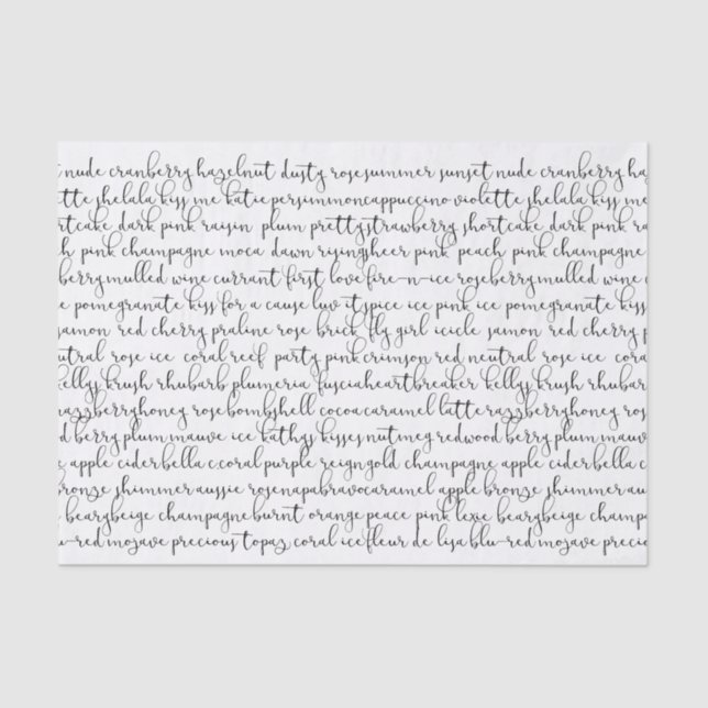 Das ganzes Farblippenstift-Seidenpapier Seidenpapier (Vorderseite)