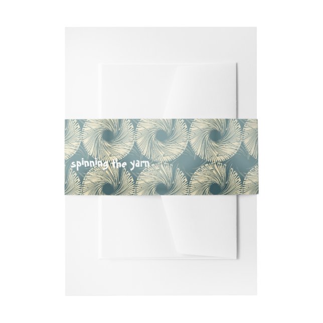 "das Garn-spinnend" Bauch-Bänder Einladungsbanderole (Vorderseite Beispiel)