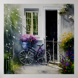 Das Gartenfahrrad Poster