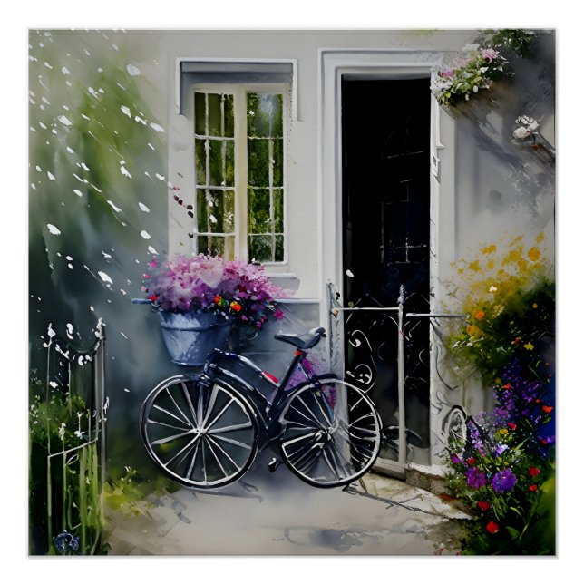 Das Gartenfahrrad Poster