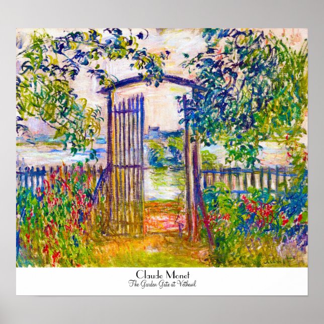 Das Gartentor bei Vetheuil Claude Monet Poster (Vorne)