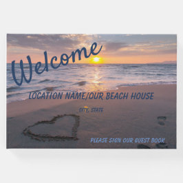 Das Gästebuch des Ocean Beach Sunset Blue Schrifta