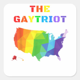 DAS GAYTRIOT. Gay Patriot, Gay American, Gay Pride Quadratischer Aufkleber