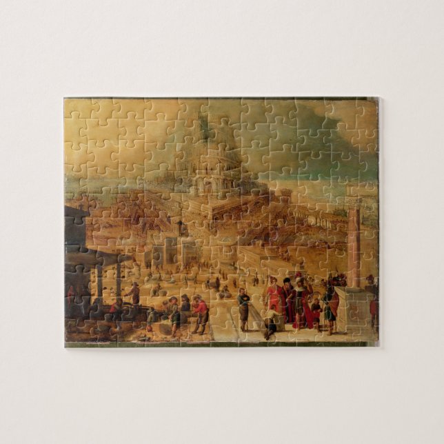 Das Gebäude des Turms von Babel (Platte) Puzzle (Horizontal)