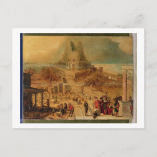 Das Gebäude des Turms von Babel (Tafel) Postkarte