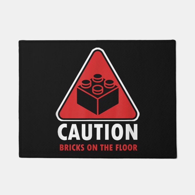 Das Gebäude "Funny Warning Caution" blockiert Stei Fußmatte (Vorderseite)