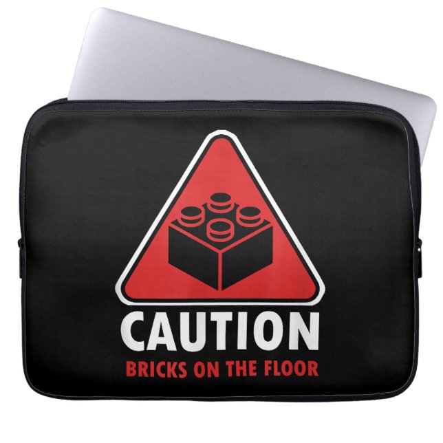 Das Gebäude "Funny Warning Caution" blockiert Stei Laptopschutzhülle (Vorderseite)