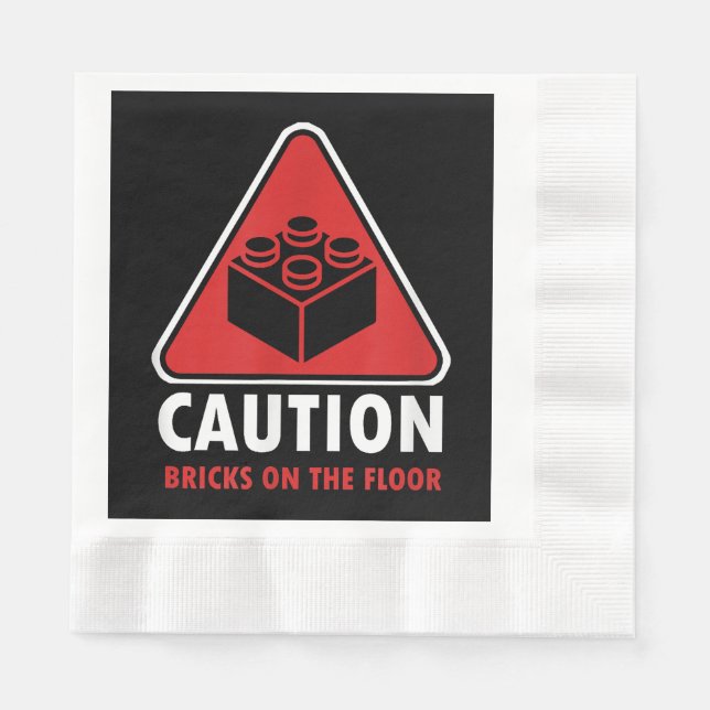 Das Gebäude "Funny Warning Caution" blockiert Stei Serviette (Vorderseite)