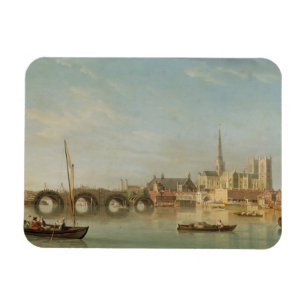 Das Gebäude von Westminster-Brücke mit einem Magnet