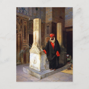 Das Gebet auf der Postkarte des Grabes