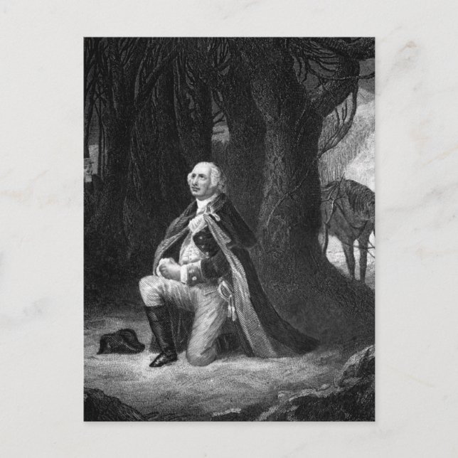 Das Gebet bei Valley Forge.  Gen_War Image Postkarte (Vorderseite)