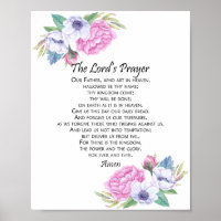 Das Gebet des Herrn rosa Blüte, von Matthew 6:9-13