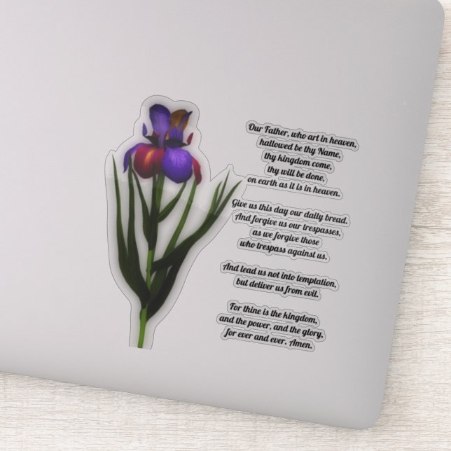 Das Gebet des Herrn unser Vater Iris Aufkleber (Detail)