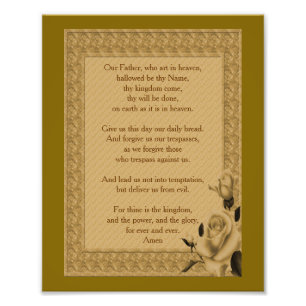 Das Gebet des Herrn Unser Vater Rosenknospe 8x10 Fotodruck