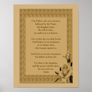 Das Gebet des Herrn Unser Vater Rosenknospe Poster