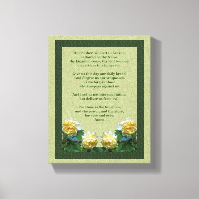 Das Gebet des Herrn Unsere Rose des Vaters Leinwanddruck (Vorderseite)