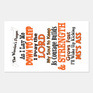 Das Gebet des Kriegers MS Rechteckiger Aufkleber