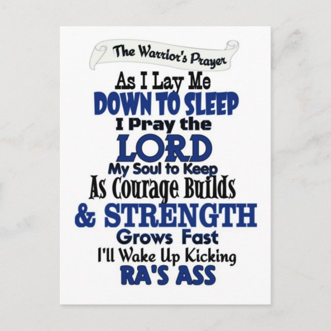 Das Gebet des Kriegers...RA Postkarte (Vorderseite)