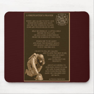 Das Gebet eines Feuerwehrmanns Mousepad