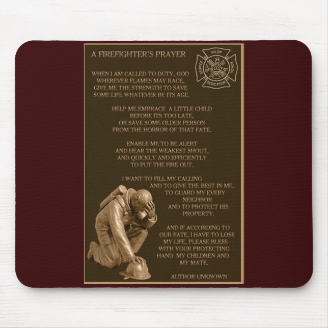 Das Gebet eines Feuerwehrmanns Mousepad (Vorne)