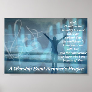 Das Gebet eines Worship-Band-Mitglieds Poster