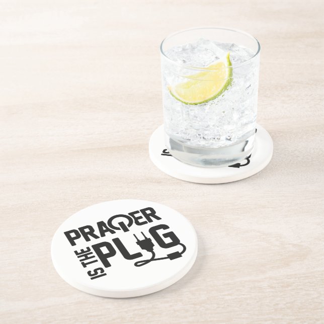 Das Gebet ist der Plug Sandstone-Untersetzer Getränkeuntersetzer (Seite)